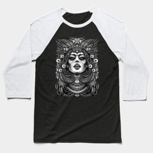 Occult Queen  Black and White Baseball T-Shirt